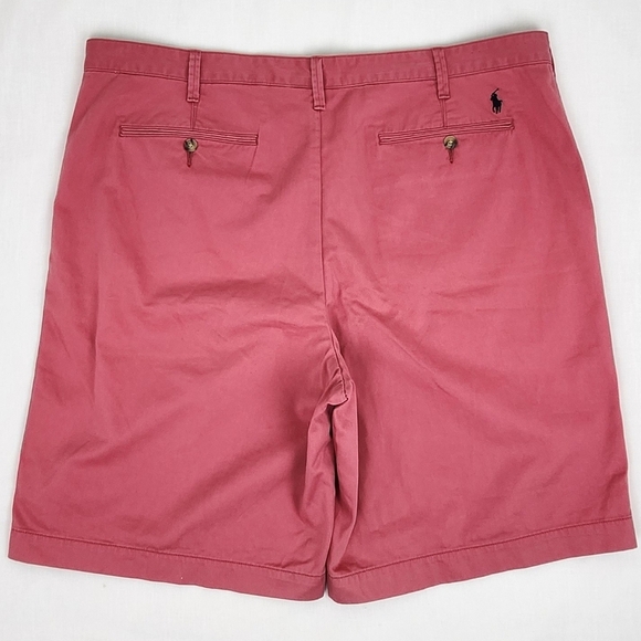Polo Ralph Lauren Relaxed Fit 100% Cotton Pink Flat Front Shorts. Size 42. - Picture 3 of 6